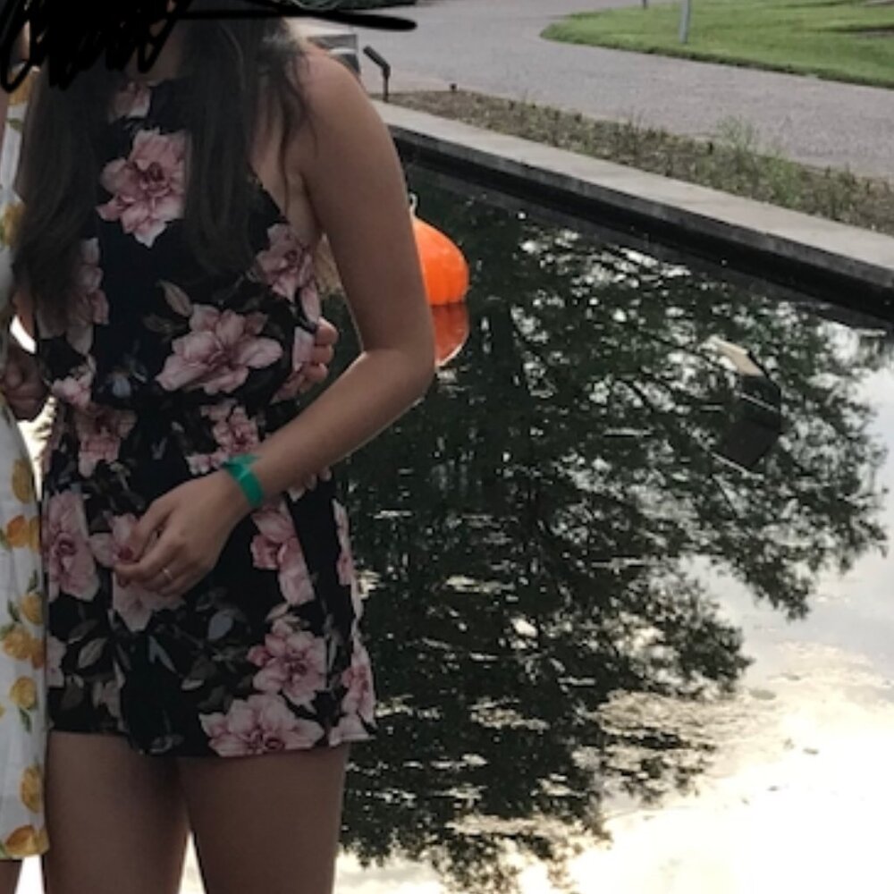 Flowery halter romper